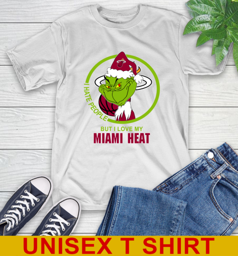Miami Heat NBA Christmas Grinch I Hate People But I Love My Favorite Basketball Team T-Shirt