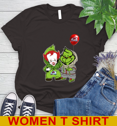 Colorado Avalanche Baby Pennywise Grinch Christmas NHL Hockey Women's T-Shirt 8