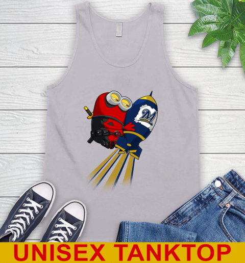 MLB Baseball Milwaukee Brewers Deadpool Minion Marvel Shirt Tank Top 3