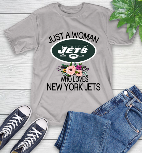 NFL Just A Woman Who Loves New York Jets Football Sports T-Shirt 12