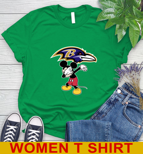 Baltimore Ravens NFL Football Dabbing Mickey Disney Sports Women's T-Shirt 6
