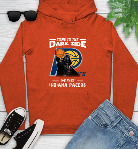 NBA Come To The Dark Side We Have Indiana Pacers Star Wars Darth Vader Basketball Youth Hoodie 4