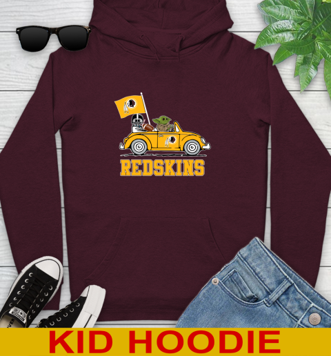 NFL Football Washington Redskins Darth Vader Baby Yoda Driving Star Wars Shirt Youth Hoodie 7
