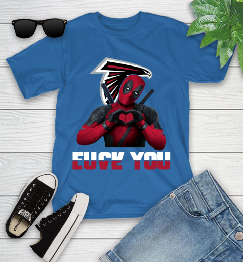 NHL Atlanta Falcons Deadpool Love You Fuck You Football Sports Youth T-Shirt 12