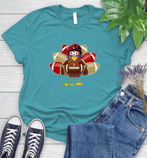 San Francisco 49ers Turkey Thanksgiving Day Women's T-Shirt 12