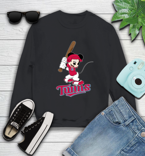 MLB Baseball Minnesota Twins Cheerful Mickey Mouse Shirt Sweatshirt