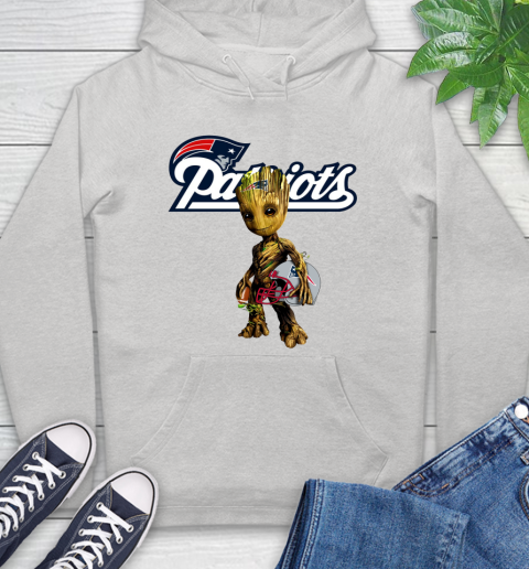 New England Patriots NFL Football Groot Marvel Guardians Of The Galaxy Hoodie