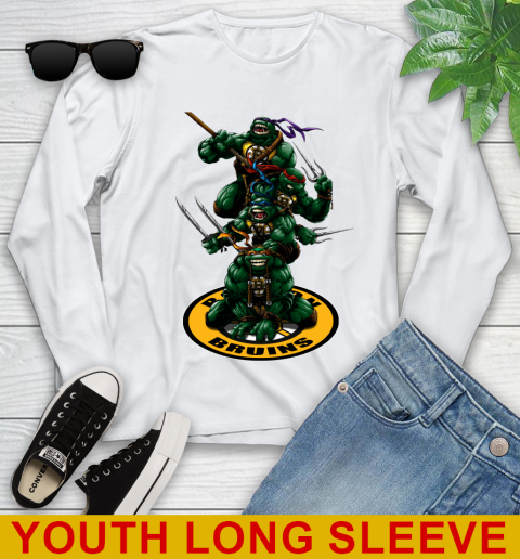 NHL Hockey Boston Bruins Teenage Mutant Ninja Turtles Shirt Youth Long Sleeve