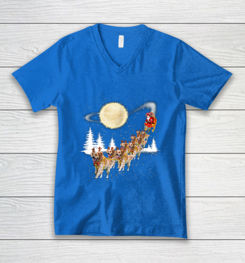 Golden Retriever Reindeer Christmas V-Neck T-Shirt 5