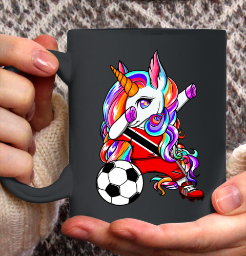 Dabbing Unicorn Trinidad and Tobago Soccer Fans Football Ceramic Mug 11oz