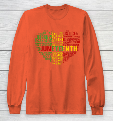 Juneteenth Heart Black History Afro American African Freedom Long Sleeve T-Shirt 3