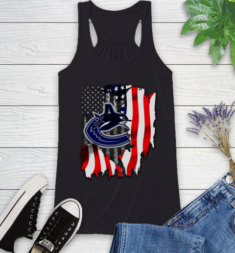 Vancouver Canucks NHL Hockey American Flag Racerback Tank