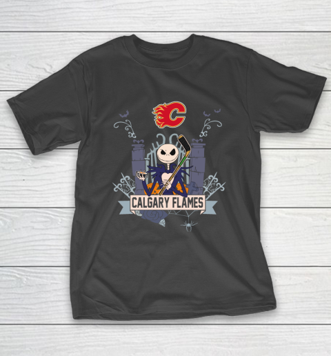 NHL Calgary Flames Hockey Jack Skellington Halloween T-Shirt