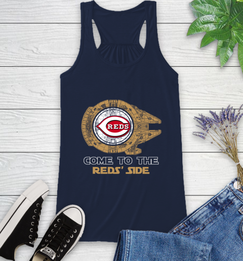 MLB Come To The Cincinnati Reds Side Star Wars Baseball Sports Racerback Tank 10