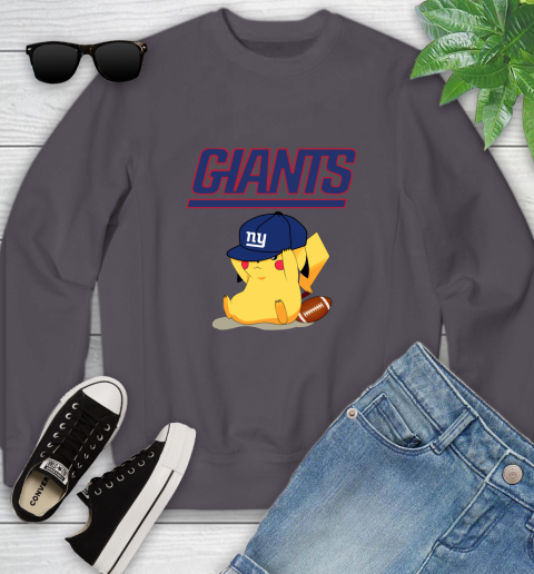 NFL Pikachu Football Sports New York Giants Youth Sweatshirt 6
