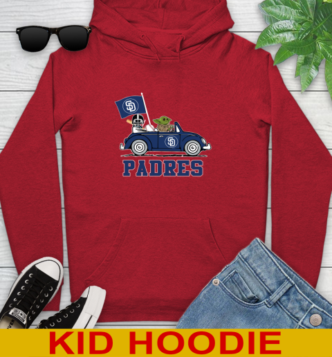 MLB Baseball San Diego Padres Darth Vader Baby Yoda Driving Star Wars Shirt Youth Hoodie 11