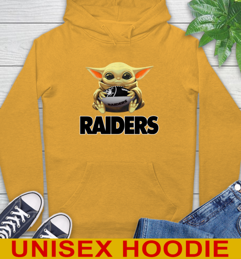 NFL Football Oakland Raiders Baby Yoda Star Wars Shirt Hoodie 3