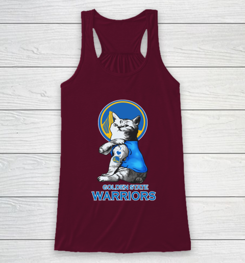 NBA Basketball My Cat Loves Golden State Warriors Racerback Tank 2