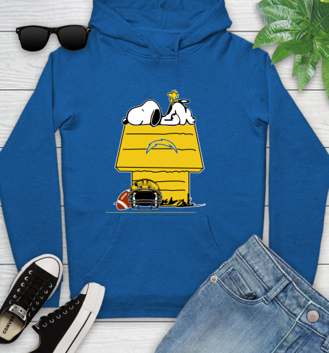 Los Angeles Chargers NFL Football Snoopy Woodstock The Peanuts Movie Youth Hoodie 9