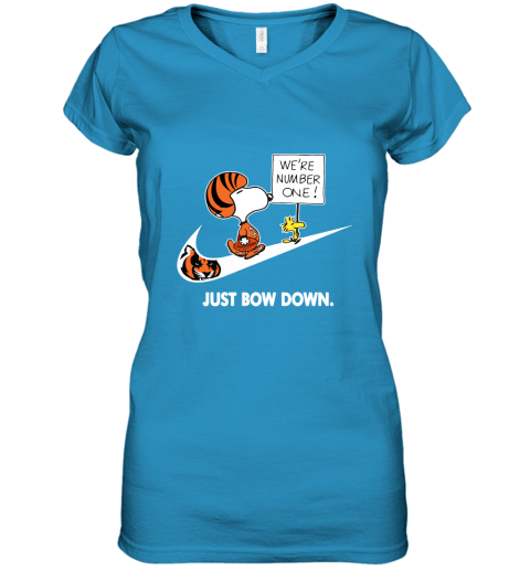 Cincinnati Bengals Are Number One – Just Bow Down Snoopy Women's V-Neck T-Shirt