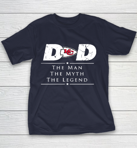 Kansas City Chiefs NFL Football Dad The Man The Myth The Legend Youth T-Shirt 2