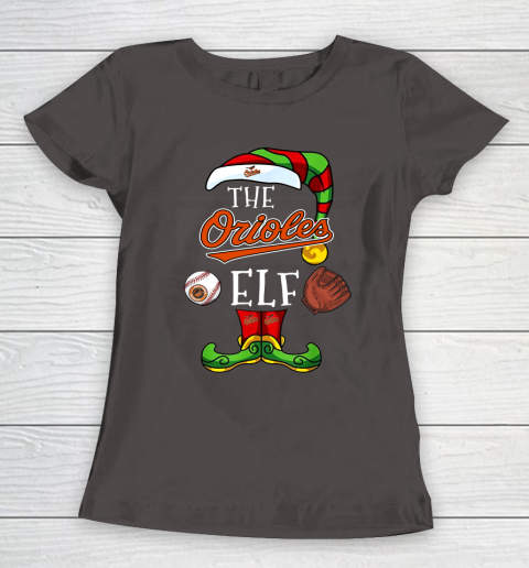 Baltimore Orioles Christmas ELF Funny MLB Women's T-Shirt 7
