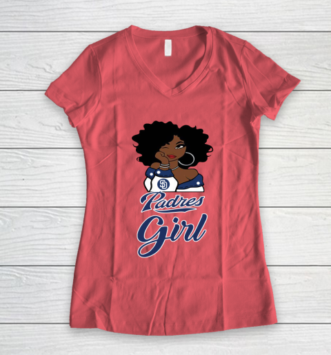 San Diego Padress Girl MLB Women's V-Neck T-Shirt 6