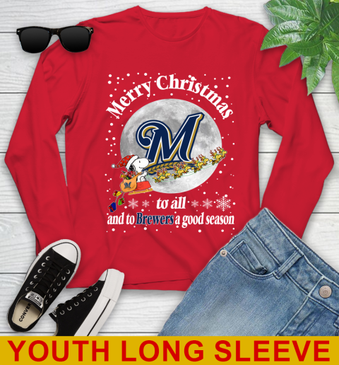 Milwaukee Brewers Merry Christmas To All And To Brewers A Good Season MLB Baseball Sports Youth Long Sleeve 11