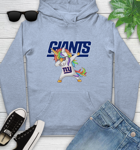 New York Giants NFL Football Funny Unicorn Dabbing Sports Youth Hoodie 10