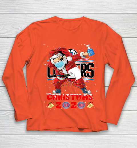 LA Clippers Funny Santa Claus Dabbing Christmas 2020 NBA Youth Long Sleeve 3