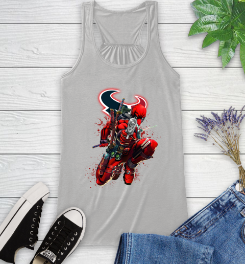 NFL Deadpool Marvel Comics Sports Football Houston Texans Racerback Tank