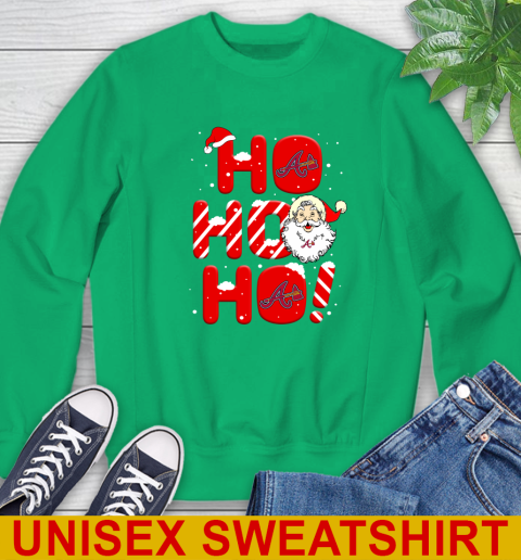 Atlanta Braves MLB Baseball Ho Ho Ho Santa Claus Merry Christmas Shirt Sweatshirt 8