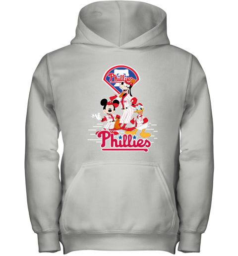 Philadelphia Phillies Mickey Donald And Goofy Baseball Youth Hoodie