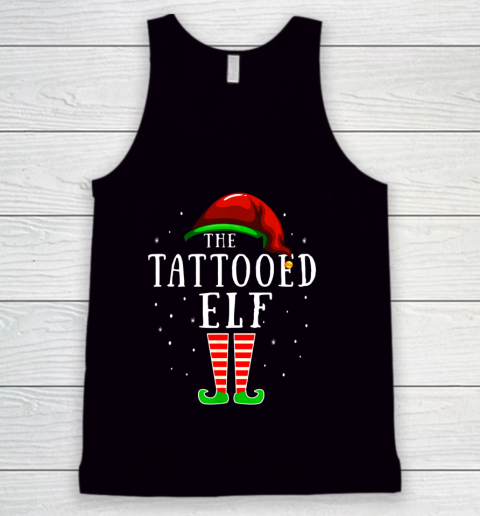 Tattooed Elf Matching Family Group Christmas Party Pajama Tank Top