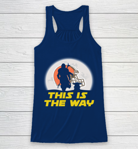 Cleveland Browns NFL Football Star Wars Yoda And Mandalorian This Is The Way Racerback Tank 6