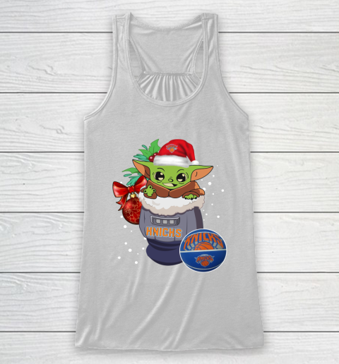 New York Knicks Christmas Baby Yoda Star Wars Funny Happy NBA Racerback Tank 2