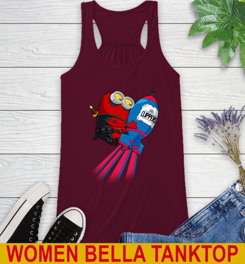 NBA Basketball LA Clippers Deadpool Minion Marvel Shirt Racerback Tank 2