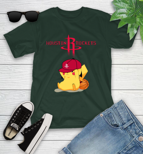 NBA Pikachu Basketball Sports Houston Rockets Youth T-Shirt 5