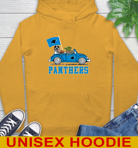 NFL Football Carolina Panthers Darth Vader Baby Yoda Driving Star Wars Shirt Hoodie 3