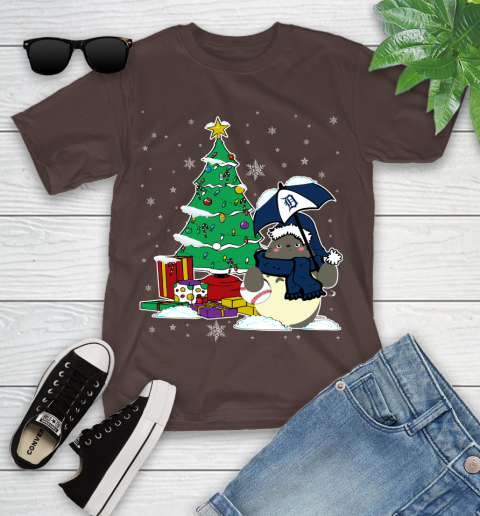 Detroit Tigers MLB Baseball Cute Tonari No Totoro Christmas Sports Youth T-Shirt 7