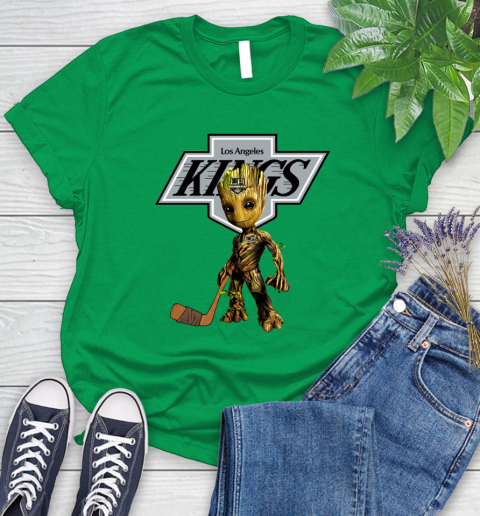 Los Angeles Kings NHL Hockey Groot Marvel Guardians Of The Galaxy Women's T-Shirt 6