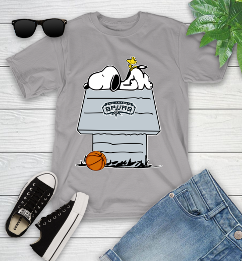 San Antonio Spurs NBA Basketball Snoopy Woodstock The Peanuts Movie Youth T-Shirt 4