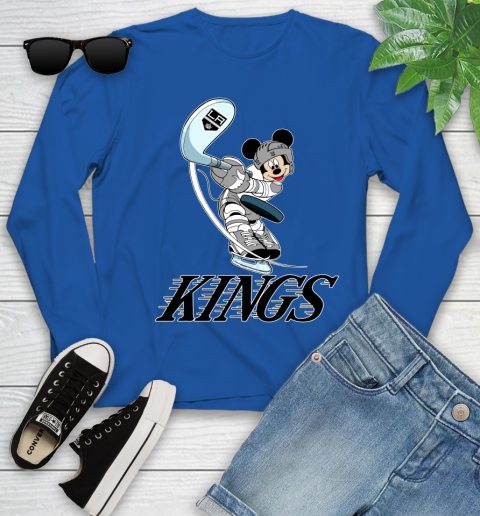 NHL Hockey Los Angeles Kings Cheerful Mickey Mouse Shirt Youth Long Sleeve 10
