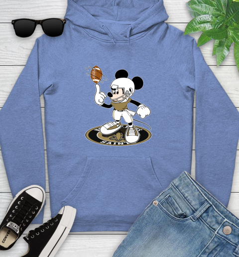 NFL Football New Orleans Saints Cheerful Mickey Disney Shirt Youth Hoodie 11