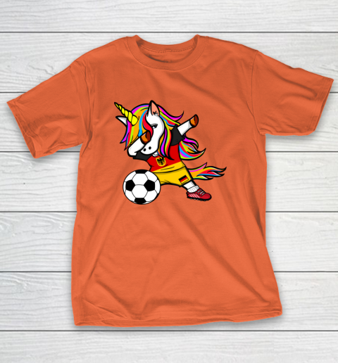 Funny Dabbing Unicorn Germany Football German Flag Soccer T-Shirt 5