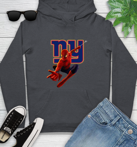 NFL Spider Man Avengers Endgame Football New York Giants Youth Hoodie 8