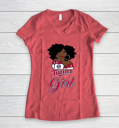 Minnesota Twinss Girl MLB Women's V-Neck T-Shirt 6