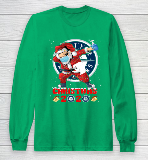Seattle Mariners Funny Santa Claus Dabbing Christmas 2020 MLB Long Sleeve T-Shirt 4
