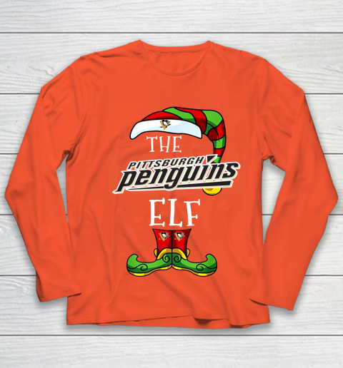 Pittsburgh Penguins Christmas ELF Funny NHL Youth Long Sleeve 3