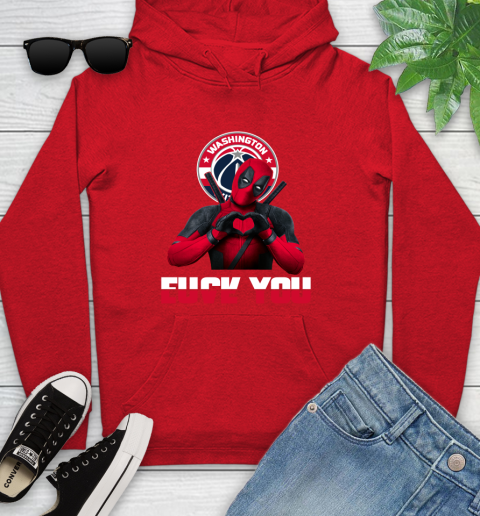 NBA Washington Wizards Deadpool Love You Fuck You Basketball Sports Youth Hoodie 12